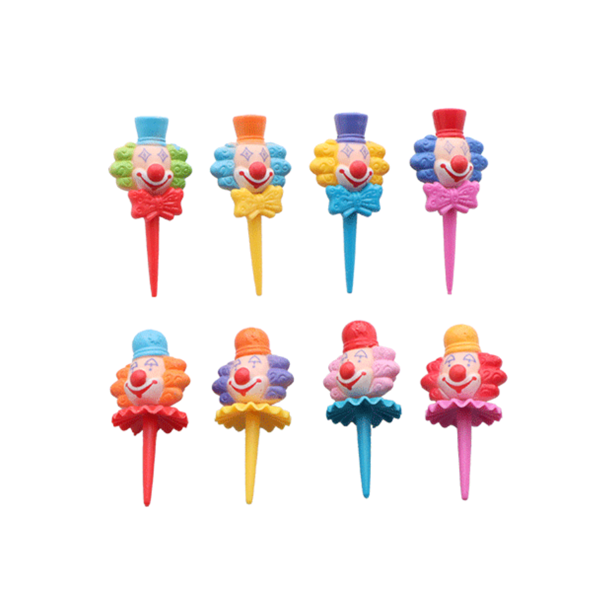 Clown hoofd prikkers plastic - Rovacos